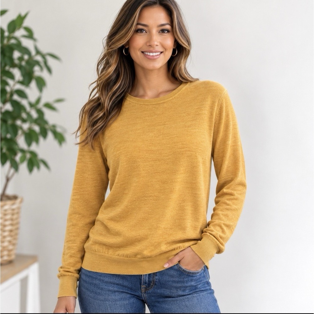 Banana Republic Yellow 100% Cashmere Sweater Yellow Medium Pullover Crewneck